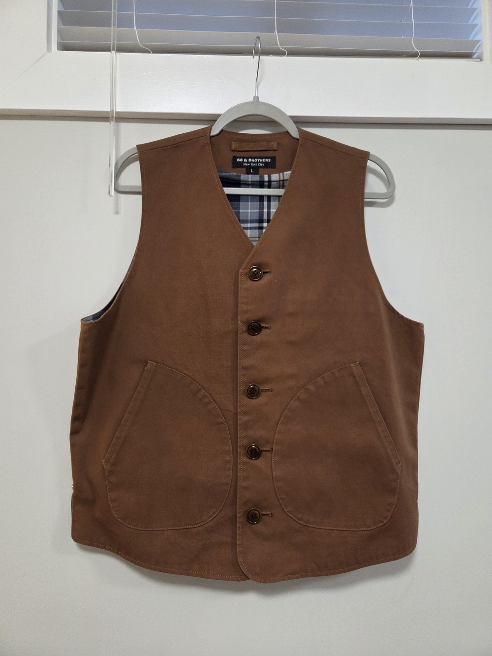 Brother Men's Tan Workwear Button Vest